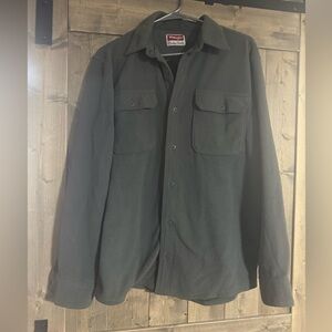 Wrangler Premium Quality Green Fleece Shacket Button-Up Jacket (Size M)